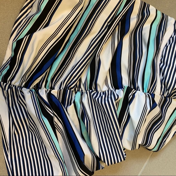 Ruched Tankini Swim Top Size S Halter Strapless - Picture 15 of 16